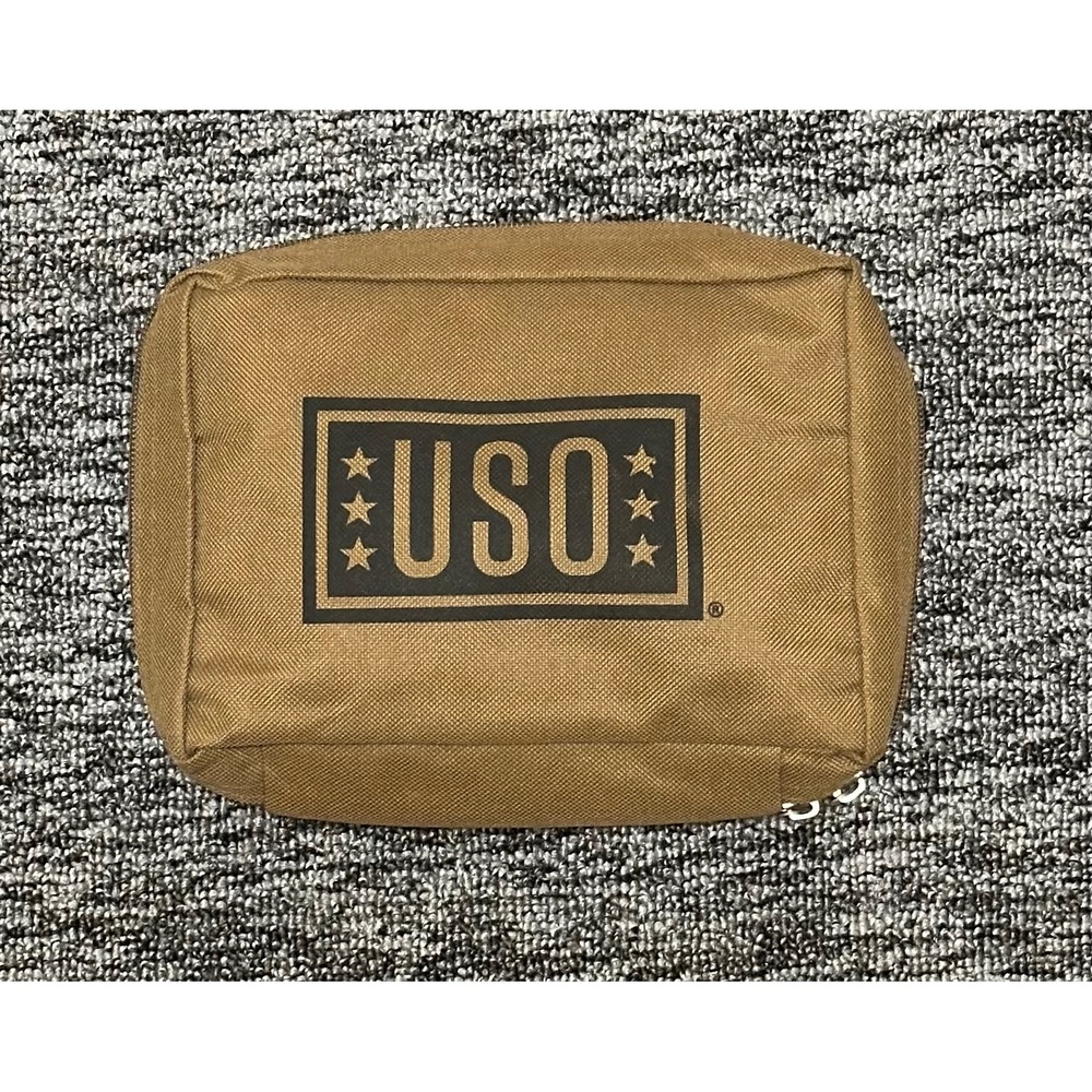 USO Toiletry Bag OS Coyote Tan 6"x8" Tactical Hanging MOLLE Canvas Travel Kit